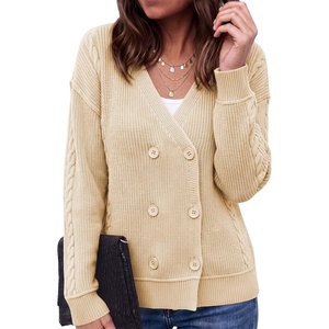 image:imageSidefeel Cardigan Sweaters for Women Long Sleeve Wrap V Neck Fall OutfitsApricot