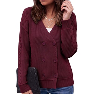 image:imageSidefeel Cardigan Sweaters for Women Long Sleeve Wrap V Neck Fall OutfitsBurgundy