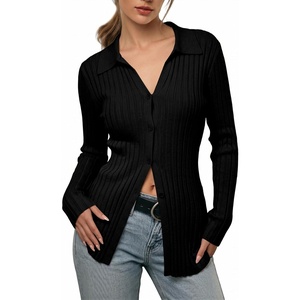 image:imageSidefeel Womens Cardigan Sweaters V Neck Long Sleeve Lightweight SweatersBlack