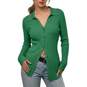 image:imageSidefeel Womens Cardigan Sweaters V Neck Long Sleeve Lightweight SweatersGreen