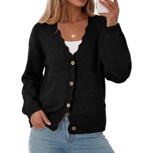 image:imageSidefeel Womens Oversized Fall Outfit Knit Cardigan SweatersBlack