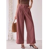image:imageSidefeel Corduroy Pants Women Wide Leg High Waisted Drawstring Baggy PantsBrick Red