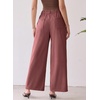 image:imageSidefeel Corduroy Pants Women Wide Leg High Waisted Drawstring Baggy PantsBrick Red