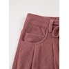 image:imageSidefeel Corduroy Pants Women Wide Leg High Waisted Drawstring Baggy PantsBrick Red