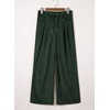 image:imageSidefeel Corduroy Pants Women Wide Leg High Waisted Drawstring Baggy PantsDark Forest Green