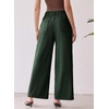 image:imageSidefeel Corduroy Pants Women Wide Leg High Waisted Drawstring Baggy PantsDark Forest Green