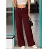 image:imageSidefeel Womens Casual High Waist Wide Leg Corduroy PantsBurgundy