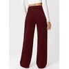 image:imageSidefeel Womens Casual High Waist Wide Leg Corduroy PantsBurgundy