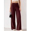 image:imageSidefeel Womens Casual High Waist Wide Leg Corduroy PantsBurgundy