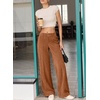 image:imageSidefeel Womens Casual High Waist Wide Leg Corduroy PantsChestnut