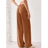 image:imageSidefeel Womens Casual High Waist Wide Leg Corduroy PantsChestnut