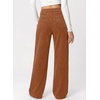 image:imageSidefeel Womens Casual High Waist Wide Leg Corduroy PantsChestnut