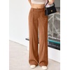 image:imageSidefeel Womens Casual High Waist Wide Leg Corduroy PantsChestnut