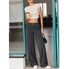 image:imageSidefeel Womens Casual High Waist Wide Leg Corduroy PantsDark Gray