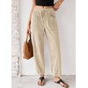 image:imageSidefeel Womens Drawstring Corduroy Barrel PantsApricot