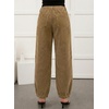 image:imageSidefeel Womens Drawstring Corduroy Barrel PantsKhaki