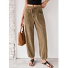 image:imageSidefeel Womens Drawstring Corduroy Barrel PantsKhaki