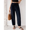 image:imageSidefeel Womens Drawstring Corduroy Barrel PantsNavy Blue