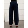 image:imageSidefeel Womens Drawstring Corduroy Barrel PantsNavy Blue
