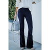 image:imageSidefeel Womens Elastic Waist Flare Corduroy Pants Small Blue
