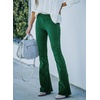 image:imageSidefeel Womens Flare Elastic Waist Pants Corduroy Trousers Small Green
