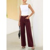 image:imageSidefeel Womens High Waisted Jeans Loose Fit Wide Leg Denim PantsBurgundy