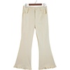 image:imageSidefeel Womens High Waisted Ruffle Flare Corduroy PantsApricot