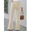 image:imageSidefeel Womens High Waisted Ruffle Flare Corduroy PantsApricot