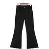 image:imageSidefeel Womens High Waisted Ruffle Flare Corduroy PantsBlack