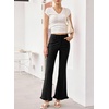 image:imageSidefeel Womens High Waisted Ruffle Flare Corduroy PantsBlack