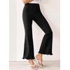image:imageSidefeel Womens High Waisted Ruffle Flare Corduroy PantsBlack