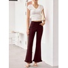 image:imageSidefeel Womens High Waisted Ruffle Flare Corduroy PantsBurgundy