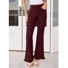 image:imageSidefeel Womens High Waisted Ruffle Flare Corduroy PantsBurgundy