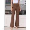 image:imageSidefeel Womens High Waisted Ruffle Flare Corduroy PantsCoffee