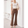 image:imageSidefeel Womens High Waisted Ruffle Flare Corduroy PantsCoffee