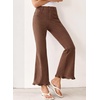 image:imageSidefeel Womens High Waisted Ruffle Flare Corduroy PantsCoffee