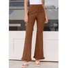 image:imageSidefeel Womens High Waisted Ruffle Flare Corduroy PantsGold Flame