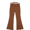 image:imageSidefeel Womens High Waisted Ruffle Flare Corduroy PantsGold Flame