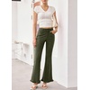 image:imageSidefeel Womens High Waisted Ruffle Flare Corduroy PantsGreen