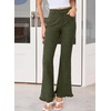 image:imageSidefeel Womens High Waisted Ruffle Flare Corduroy PantsGreen