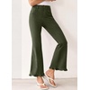 image:imageSidefeel Womens High Waisted Ruffle Flare Corduroy PantsGreen