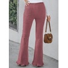 image:imageSidefeel Womens High Waisted Ruffle Flare Corduroy PantsViolet