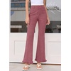 image:imageSidefeel Womens High Waisted Ruffle Flare Corduroy PantsViolet