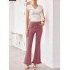 image:imageSidefeel Womens High Waisted Ruffle Flare Corduroy PantsViolet