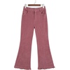 image:imageSidefeel Womens High Waisted Ruffle Flare Corduroy PantsViolet