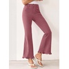image:imageSidefeel Womens High Waisted Ruffle Flare Corduroy PantsViolet
