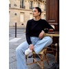 image:imageSidefeel Womens Ruffle Mock Neck Pullover SweatersBlack