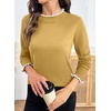 image:imageSidefeel Womens Ruffle Mock Neck Pullover SweatersGinger