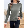 image:imageSidefeel Womens Ruffle Mock Neck Pullover SweatersMedium Grey
