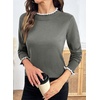 image:imageSidefeel Womens Ruffle Mock Neck Pullover SweatersMedium Grey